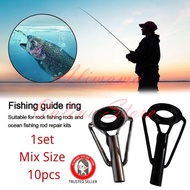10pcs MIX SIZE FISHING ROD GUIDE RING DURABLE TIP TOP REPAIR RING JORAN