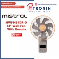 Mistral MWF1454DR-G 14" Wall Fan With Remote