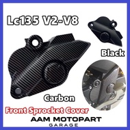 LC135 V2 - V8 FRONT SPOCKET COVER CARBON / MATT BLACK & SCREW GOLD /  TITANIUM SPOCKET COVER CARBON 