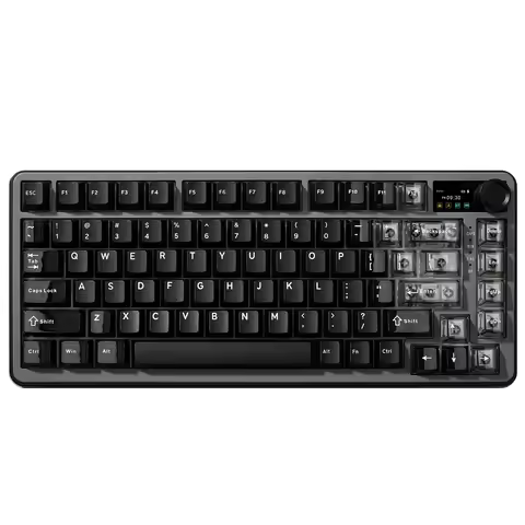 YUNZII B75 PRO MAX Wireless Mechanical Keyboard, QMK/VIA Custom 75% Gaming Keyboard with Screen&Knob