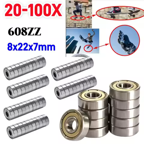 20-100x 608ZZ Ball Bearings Double Shielded Miniature 608 ZZ Deep Groove Ball Bearing Single Row Bea