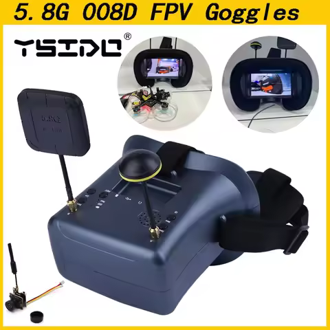 008D 5.8G 40CH 4.3 Inch 800*480 Video Headset HD DVR Diversity FPV Goggles With Battery Camera For E