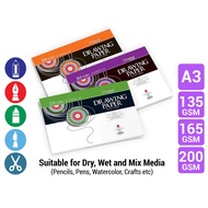 Campap Drawing Paper Sheet Loose Pack A3 135gsm / 165gsm / 200gsm 20sheets
