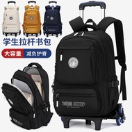 Trolley School Bag Primary School 2 or 6 Wheel Detachable Kids Roller Bag Girl Boy Kids Beg Sekolah 
