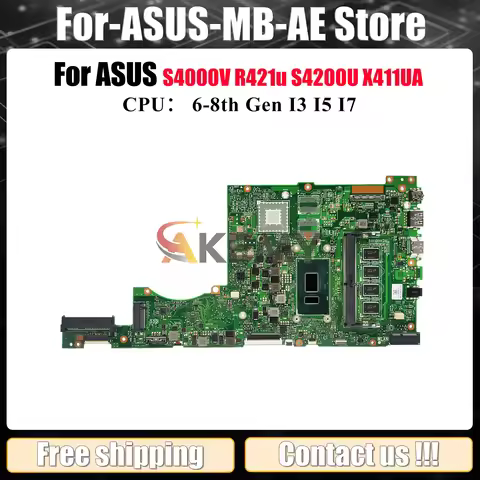 X411UA Laptop Motherboard For ASUS X411U X411UA X411UNV X411UV S4200U S4000V X411UN X411UQ X411UF r4
