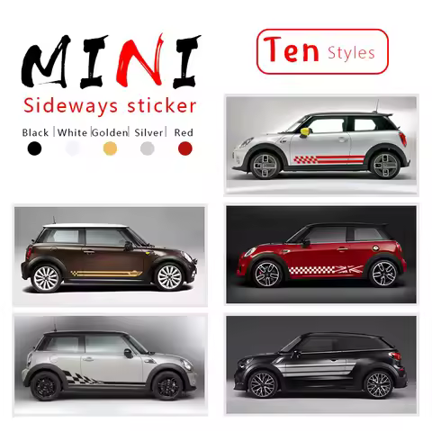 2Pcs Car Long Side Sticker For Mini Cooper R56 R57 R58 R50 R52 R53 R59 R61 Countryman R60 F60 F55 F5