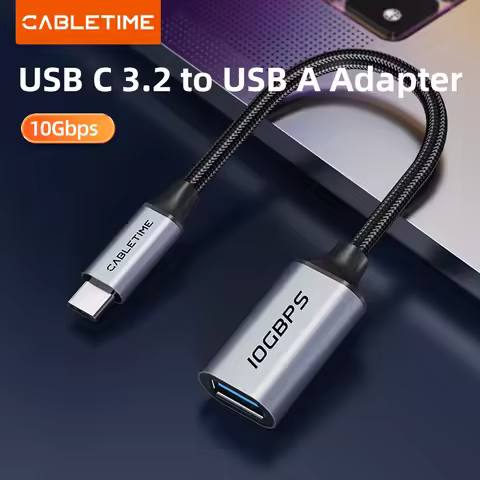 CABLETIME USB 3.2 Adapter OTG Type C to USB A 10Gbps Transfer Adapter For Macbook Xiaomi Huawei iPho