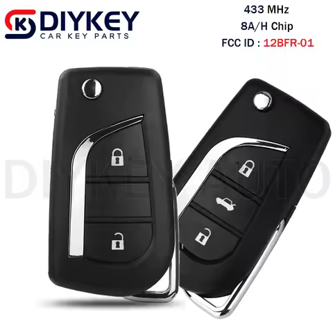 OEM PCB 2/3 Buttons FCC ID12BFR-01 Flip Remote Car Key Fob 433MHZ H-8A Chip For Toyota Camry Hilux C