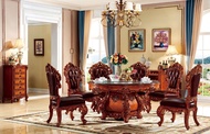 Euro | France UK stylish royal dinning table set dining chair solid wood table completely handmade 欧