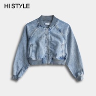 HI STYLE - Women Long Sleeve Bomber Jacket - Blue - FVE510273 / Jaket Lengan Panjang Perempuan - Bir