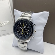 Citizen นาฬิกาข้อมือสำหรับผู้ชาย Blue Angel นาฬิกาสายเหล็กนาฬิกา Chrono การทำงานมัลติฟังก์ชั่น