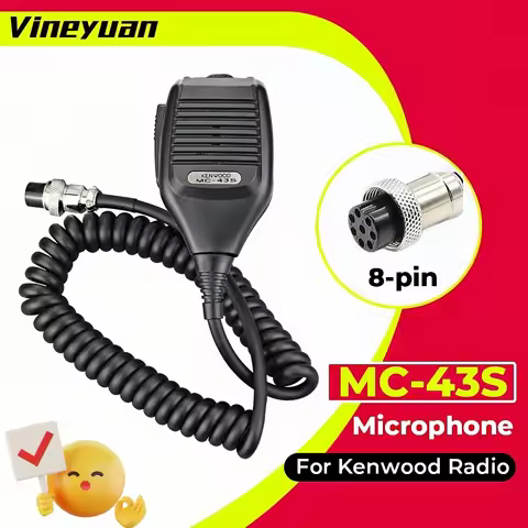MC43S 8 Pin Speaker PTT Mic for Kenwood Walkie Talkie TS-590S TM-231 TS-990S TS-2000X Two Way Radio