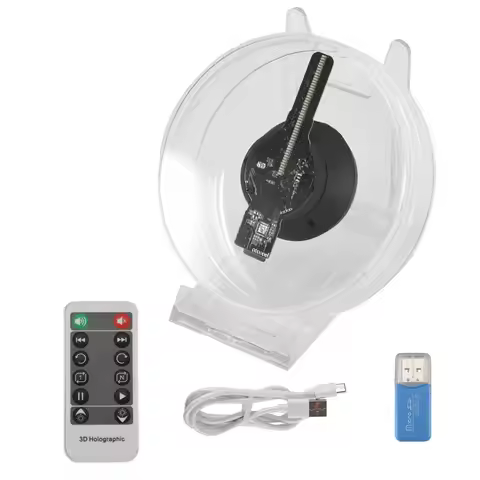 Superior 3D Fan Hologram Projector Desktop LED Sign Holographic Lamp Player Remote Display Support I