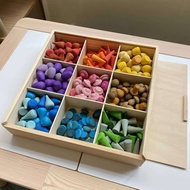 ของเล่นชิ้นส่วนไม้เสริมการเรียนรู้ในวัยต้น Small Cute Wooden Assembly Toys Montessori Early Educatio