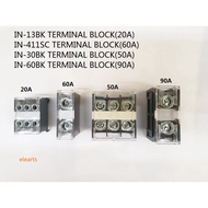 IN-13BK(20A) / IN-30BK(50A) / IN-411SC(60A) / IN-60BK(90A) TERMINAL BLOCK