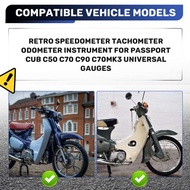 Retro Speedometer Tachometer Odometer Instrument for Passport C50 C70 C90 C70MK3 Universal Gauges-ro