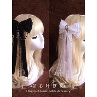 Chuxin Gothic Gothic French Lace Tassel Bow Streamer Hair Clip Halloween Gothic Dark Hair Accessorie