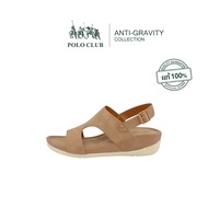 POLO CLUB รองเท้าแตะแบบสวม รุ่น AG-2772 สีน้ำตาล  รองเท้าแตะ รัดส้น ไมโครไฟเบอร์ ส้นเตารีด ส้นสูง2นิ