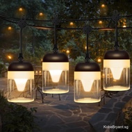 [In stock]String Patio Lights 50Ft Outdoor String Lights for Yard Porch Lights 15 Hanging LED Bulbs 