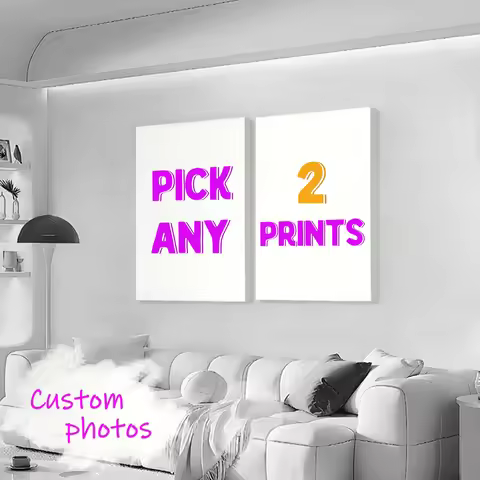 2/4/6pcs Custom Canvas Printing Personalized Photo Suitable for Family Life Pets Scenery Couple Wedd