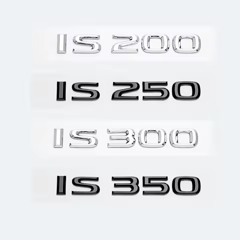 3D Chrome Glossy Black ABS Letters IS200 IS250 IS300 IS350 IS300h IS200t HYBRID Emblem For Lexus Car