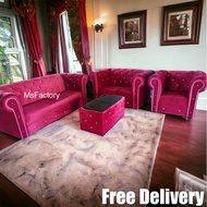 SOFA CHESTERFIELD 3 Seater + 2 Seater + 1 Seater + 1 Table (FREE COFEE TABLE))