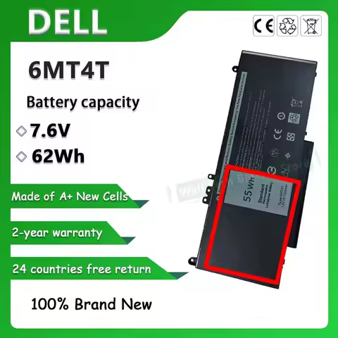 6MT4T Laptop Battery 7.6V 62WH For DELL Latitude 14 Series Series-E5470 14-E5470 E5470 E5470 Series 