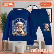 Baju Piyama Muslim Stelan Panjang Ganteng Rajin Ngaji Anak Laki Laki Usia 1-10thun KS-1995