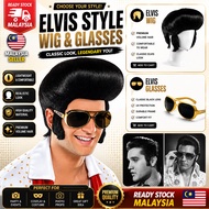 (Ready Stock) European American Rock Elvis Presley Wig Hair Cosplay Performance Dance Concert Retro 