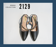 รองเท้าเเฟชั่นผู้หญิงเเบบคัชชูเปิดส้นเท้าส้นเตี้ย No. 2129 NE&amp;NA Collection Shoes