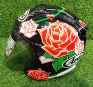 RAM 3 ROSE HELMET ARAI DESIGN WITH LIGHT SMOKE VISOR (STICKER TANAM)