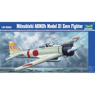 Plastic Model Assembly TRUMPETER Scale 1/24 Mitsubishi A6M2b 21 Zero Fighter (02405)