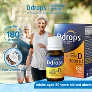Ddrops Vitamin D3 2000 IU,Liquid Vitamin D for Elderly. Boosts resistance and immune. No Large Capsules, No Preservatives, Non-GMO, Anti-allergy