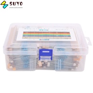 SUYO 2600PCS Resistor, 130 Values 1/4w Metal Film Resistor, Parts 1 Ohm- Ohm Metal Film Resistor Set