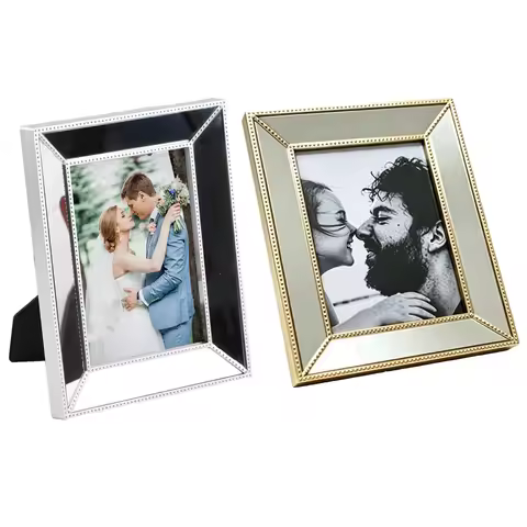 Mirror Surface Photo Frame 5x7 Inch Picture Decorative Mirror Frame for Living Room Bedroom Home Dec