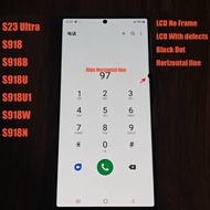 จอ LCD สำหรับ Samsung Galaxy ของแท้ AMOLED S918 S23พิเศษ5G S918U S918B แสดงผลดิจิตอลหน้าจอสัมผัสที่ม