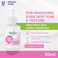 Simple Booster Serum Hydrates for Dry Skin 10% Niacinamide + Vitamin B3 Alcohol-Free (30ml)