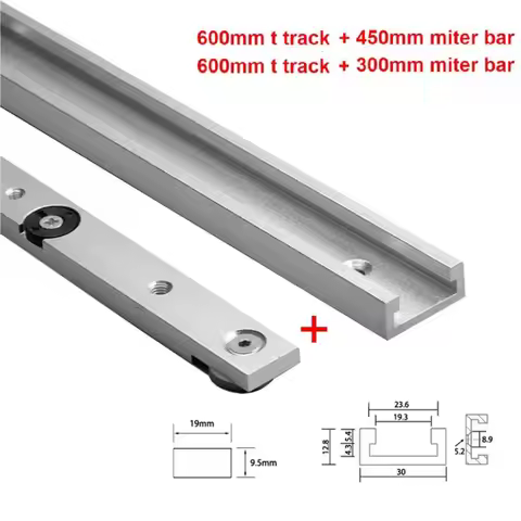 1 Set Aluminum Alloy Miter T Track Slide Chute And Miter Bar Slider Table Saw Woodworking Workbench 
