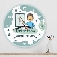 Teacher DAY Wall Clock/Teacher's DAY Wall Clock/PGRI Wall Clock/Teacher's Farewell Wall Clock/Minimalist Wall Clock/Sitting Table Clock/Decoration/DOYAN Decor