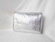 FOAK古著 YSL銀色牛皮古董手拿包