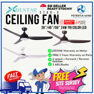 BESTAR STAR 3 36 INCHES / 46 INCHES / 56 INCHES 3 BLADES CEILING FAN WITH LED LIGHT ADD ON INSTALLAT