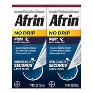 AFRIN NO DRIP Night 12hr Pump Mist Twin Pack 30ml (2x15ml)