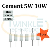 Resistor Cement 5W 10W 1K, 2.2K, 6.8K Cement Perintang 5 Watt 5%