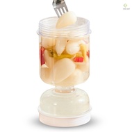 Pickle and Olive Hourglass Jar with Strainer Flip for Pickle Juice Separator from Wet and Dry Food S