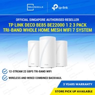 TP Link Deco BE85 BE22000 1 2 3 Pack Tri-Band Whole Home Mesh WiFi 7 System