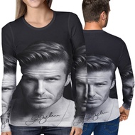 New Longsleeve T-SHIRT David Beckham Tshirt Fullprint Polyester Jersey Material | Size SML XL XXL 3X