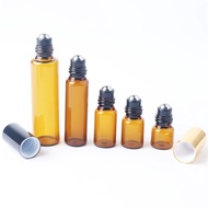 1ML 2ML 3ML  Dark Brown Roll On Roller Bottle Essential Oils Containers Refillable Perfume Bottle
