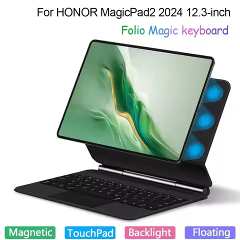 Folio Magic Keyboard For HONOR MagicPad2 12.3 Inch ROD2-W09 2024 MagicPad 2 12.3" Case Smart Keyboar