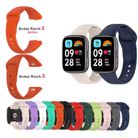 For Redmi Watch 3 Active Silicone Strap for Xiaomi Redmi Watch 3 Active 3 Lite Replacement Bracelet