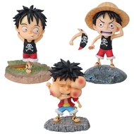 One Piece GK Luffy Childhood Straw Hat Boy Action Figure Collection Model